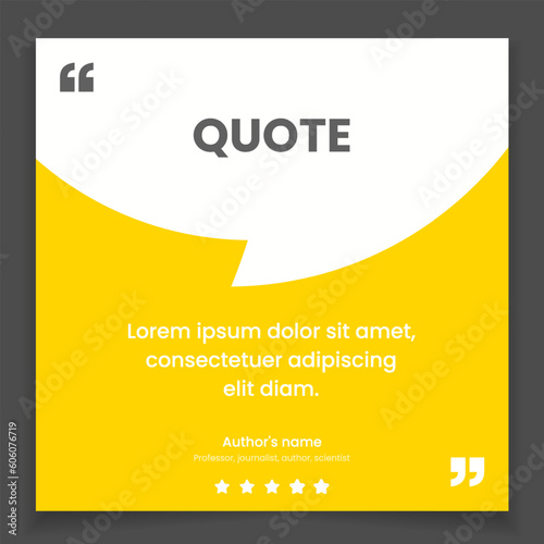 3D bubble testimonial banner, quote, infographic. Social media post template designs for quotes. Empty speech bubbles, quote bubbles and text box. Vector Illustration EPS10.