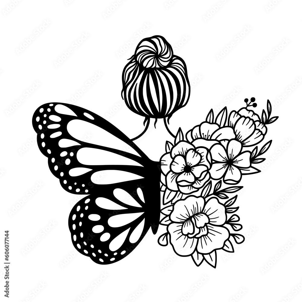 Realistic Butterfly Icon Isolated On White Background Stock Illustration -  Download Image Now - iStock