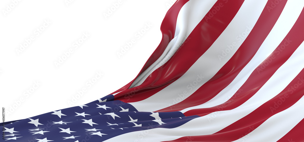 Fototapeta premium Virtual Heritage: Enchanting 3D USA Flag Preserves American Legacy
