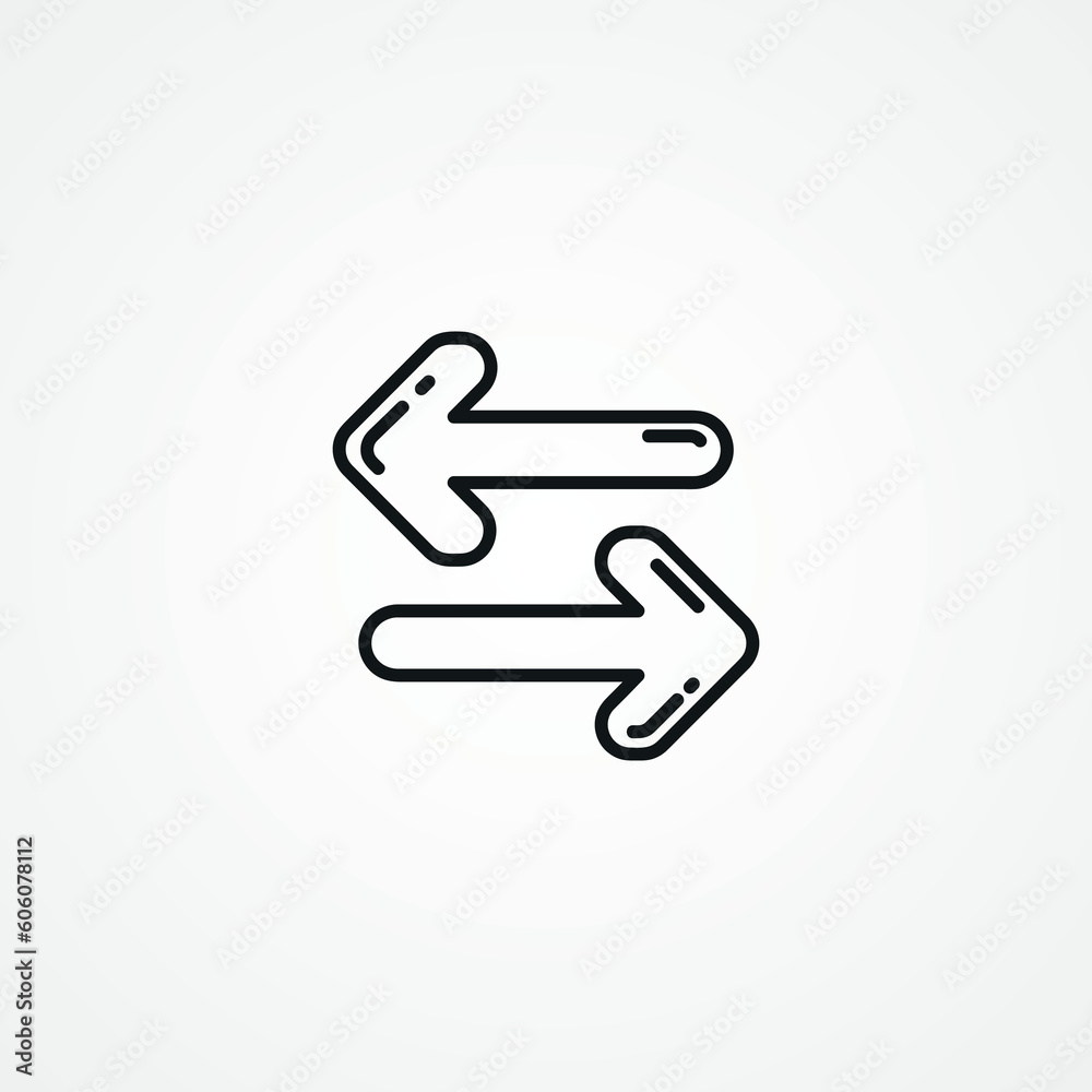 arrows line icon. Transfer arrows outline icon. arrows line icon. Transfer arrows outline icon.