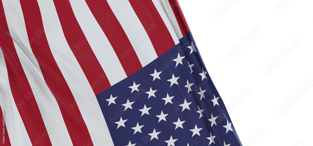 Obraz premium United States flag isolated on white banner
