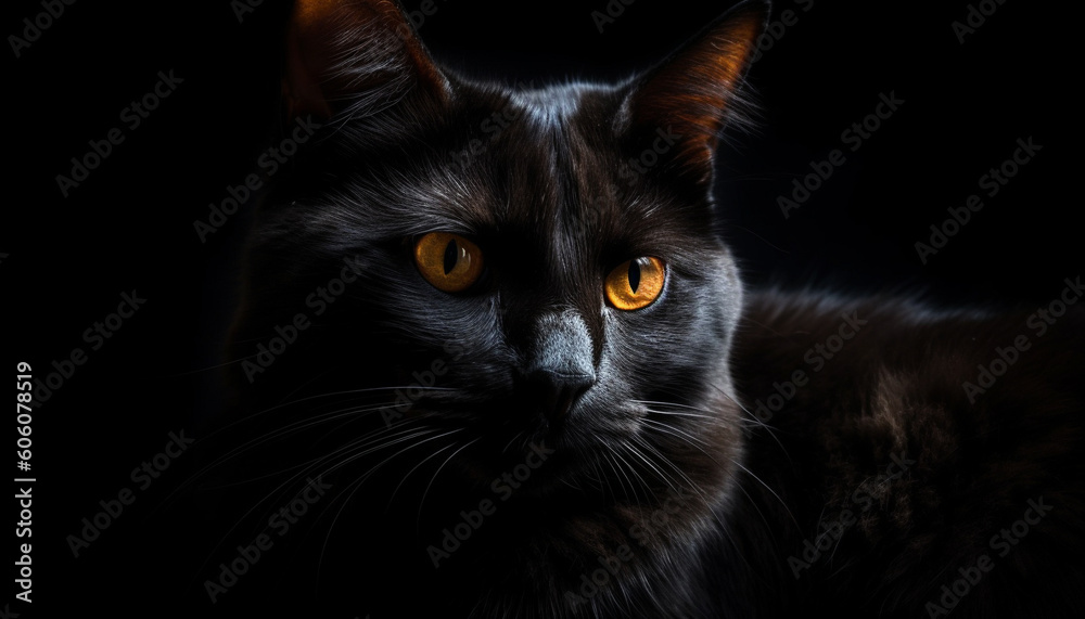 Fluffy kitten staring with cute whiskers generated by AI Fluffy kitten staring with cute whiskers generated by AI