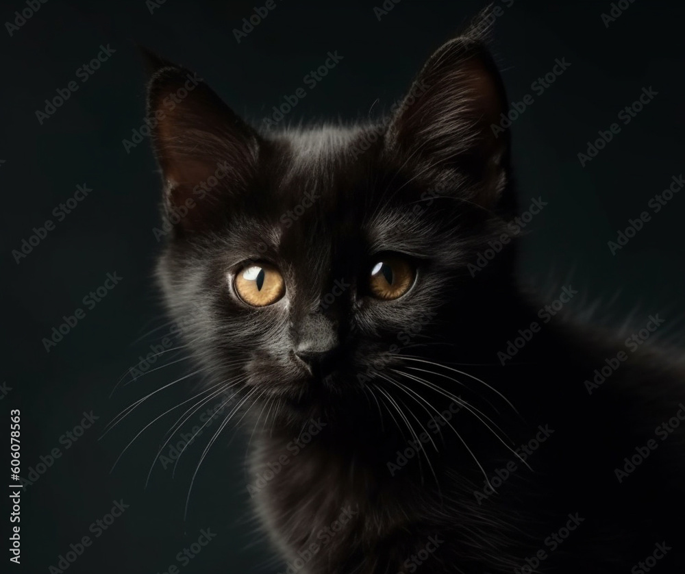 Fluffy kitten staring with charming blue eyes generated by AI