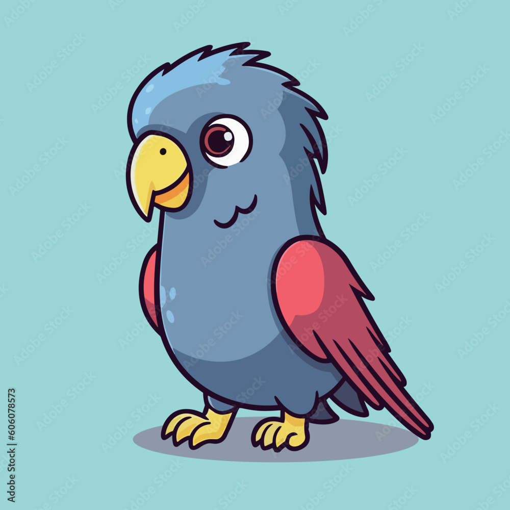 Cute parrots child cartoon vector illustration logo Cute parrots child cartoon vector illustration logo