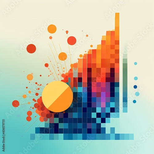 colorful graph illustration,Generative AI