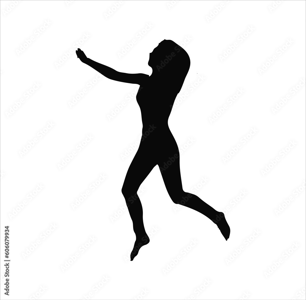 A running woman silhouette vector art.e