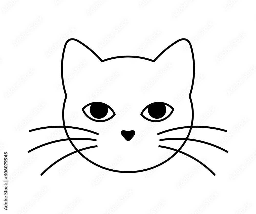 Cute cat face line icon Cute cat face line icon