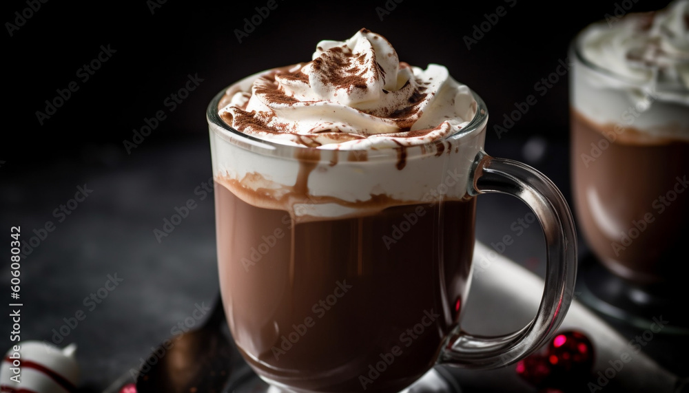 Gourmet coffee shop serves frothy cappuccino latte generated by AI Gourmet coffee shop serves frothy cappuccino latte generated by AI