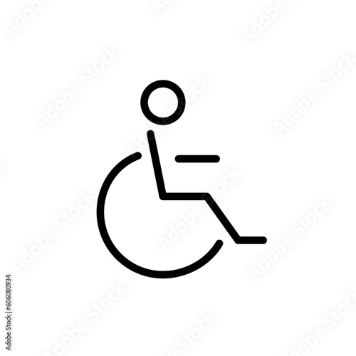 Person in a wheelchair. People with disabilities. Pixel perfect, editable stroke icon