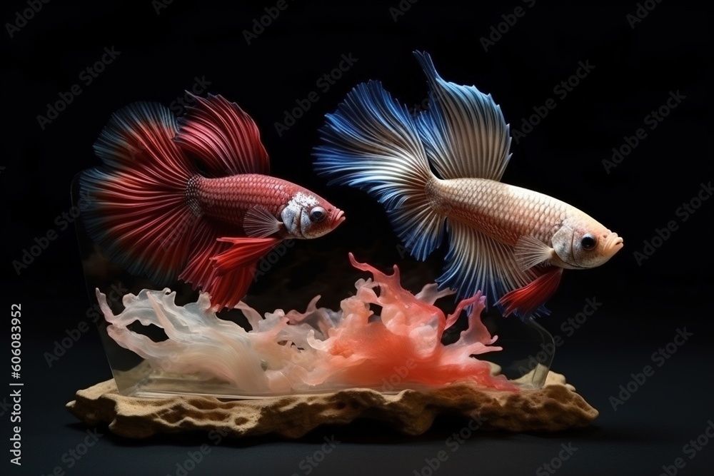 Fototapeta premium A stunning display of betta fighting fish