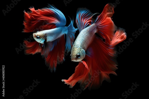 A stunning display of betta fighting fish © Color