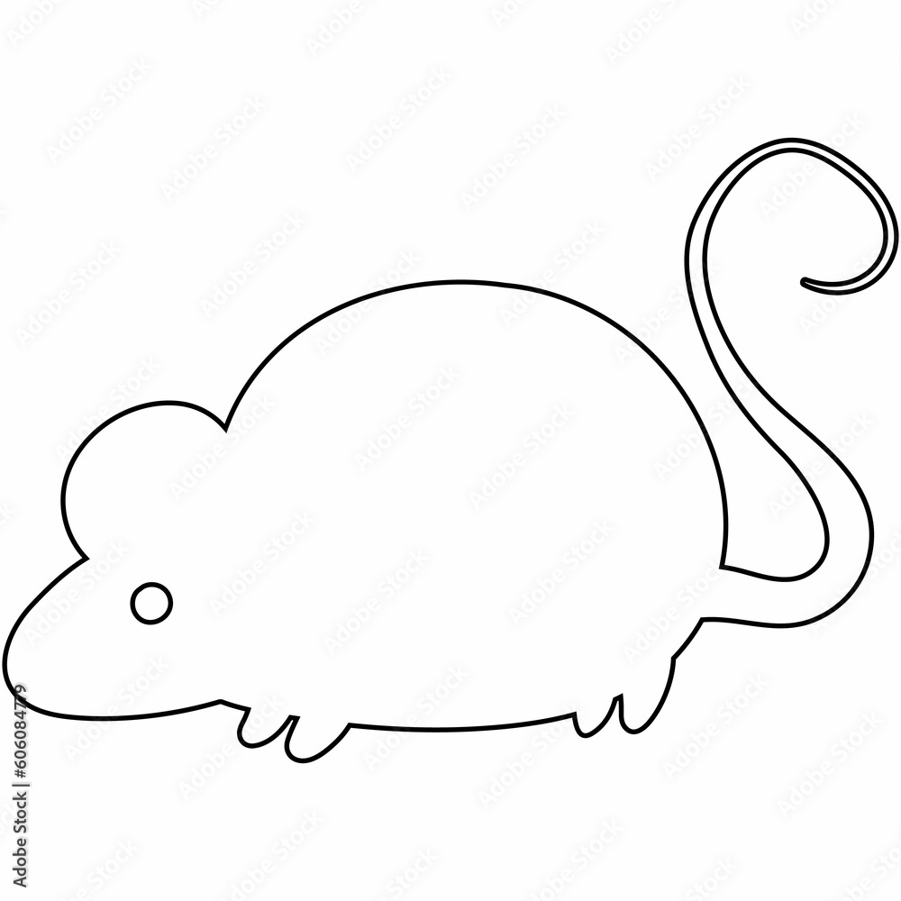 Mouse drawn with a line for decoration. Mouse drawn with a line for decoration.
