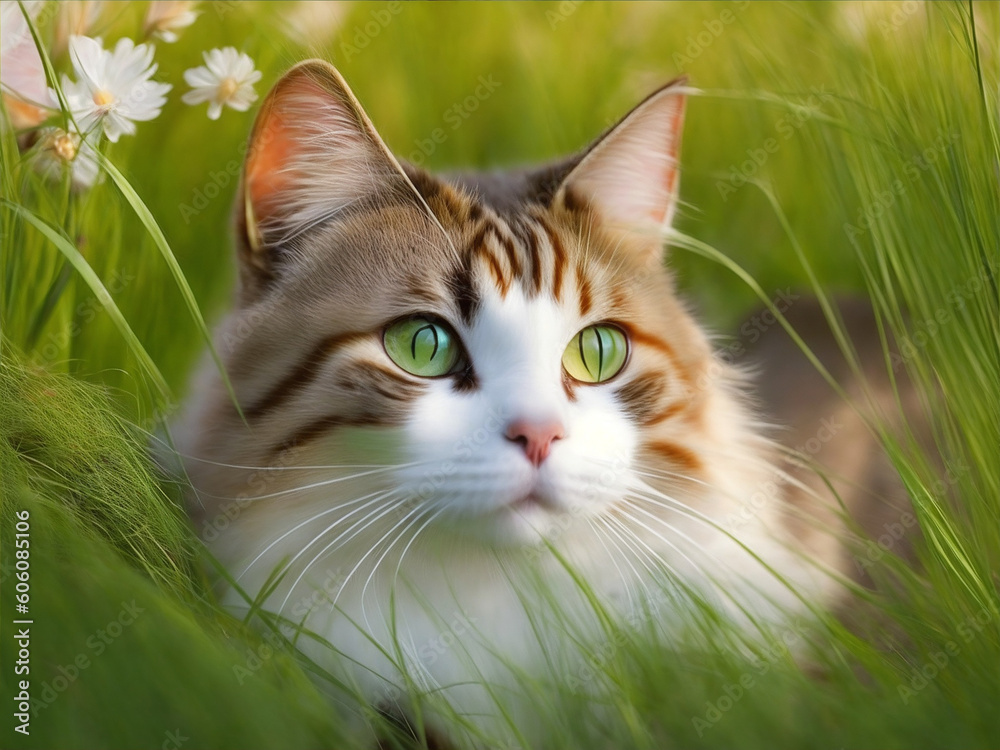 Captivating Close-Ups of Adorable Cats Generated by AI