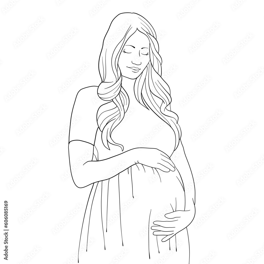 pregnant woman holding her belly pregnant woman holding her belly