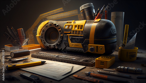 Construction concept engineering tools Ai generated image © TrendyImages