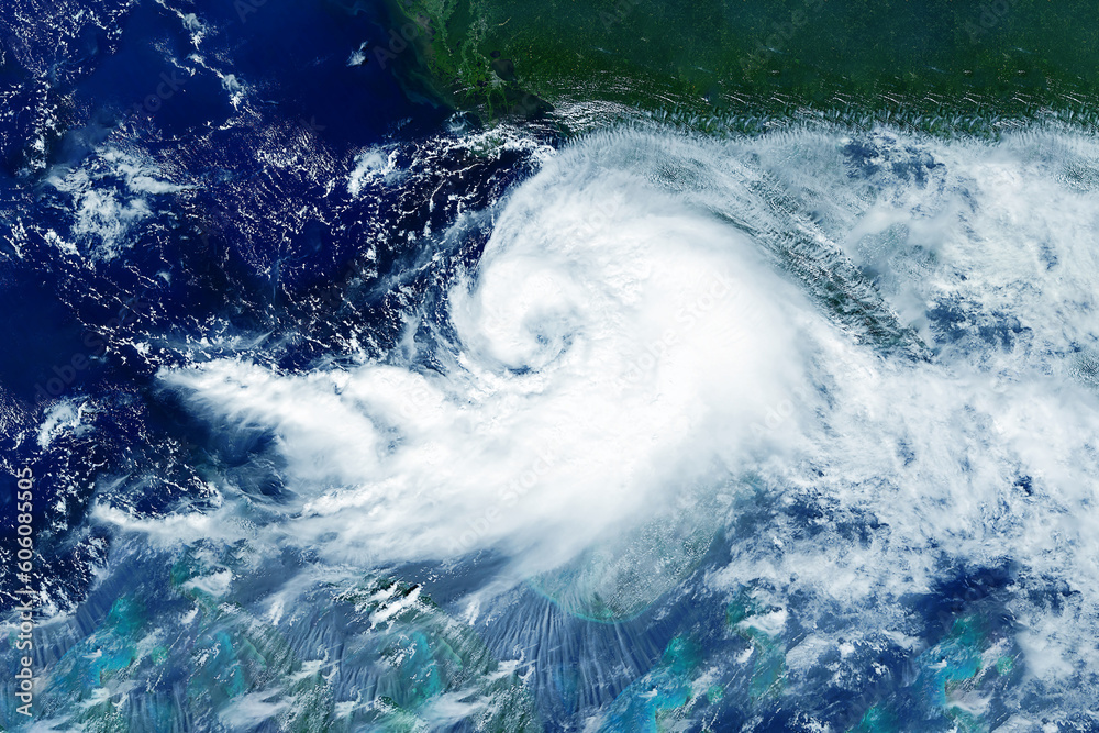 Obraz premium Hurricane, atmospheric cyclone from space. Elements of this image furnishing NASA.