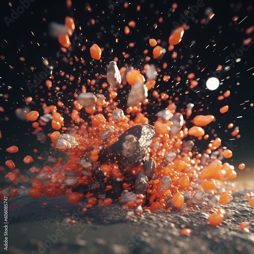 3d render of particle explosion ,Generative AI