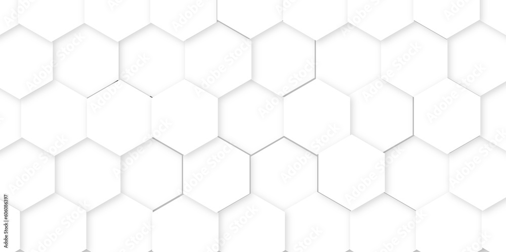 Fototapeta premium White hexagon 3D background texture 