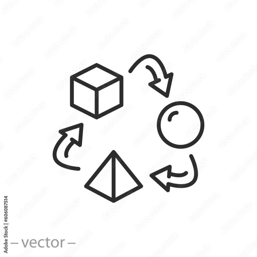adaptability icon, changes or improvement, thin line symbol on white background - editable stroke vector illustration eps10 adaptability icon, changes or improvement, thin line symbol on white background - editable stroke vector illustration eps10