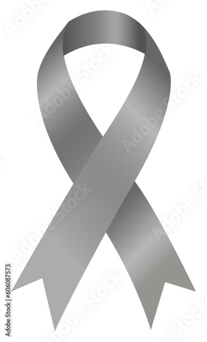 A gray ribbon is used to raise awareness for a variety of illnesses and conditions such as asthma, brain tumors, Aphasia, Borderline personality disorder and diabetes.
 photo