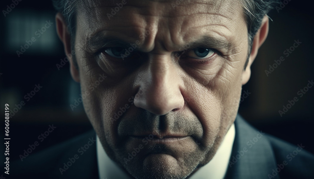 Sad businessman with frustration and emotional stress generated by AI Sad businessman with frustration and emotional stress generated by AI