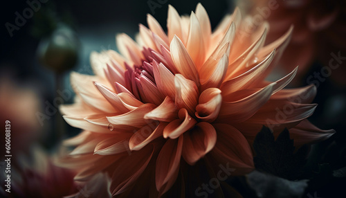 Vibrant dahlia blossom symbolizes beauty in nature generated by AI