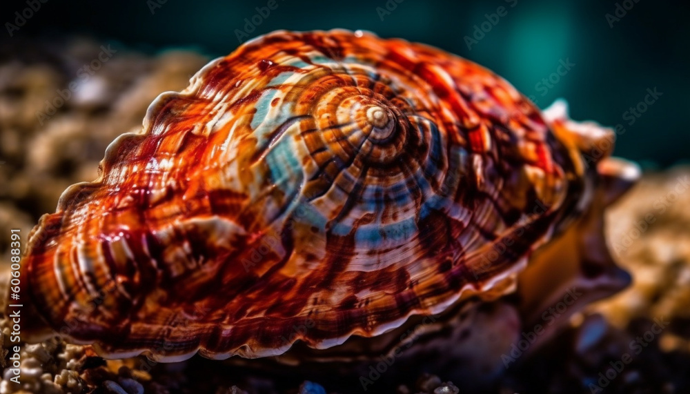Beautiful seashell collection showcases nature underwater beauty generated by AI