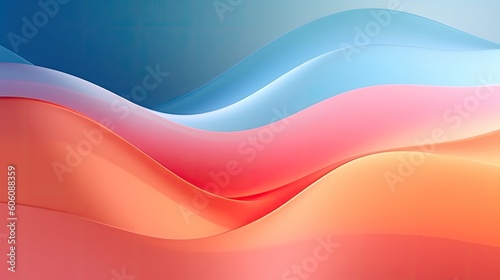 n Abstract Horizontal background, flowing waves of orange, yellow, and blue. Liquid flow texture. Fluid art Abtract-themed, photorealistic illustrations in JPG. Generative AI