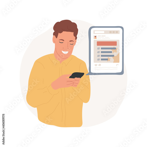 Social media challenge isolated cartoon vector illustration. Teenager doing popular online dare, digital lifestyle, social media communication, content creation, hashtag vector cartoon.
