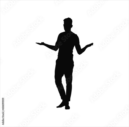 A standing man silhouette vector art