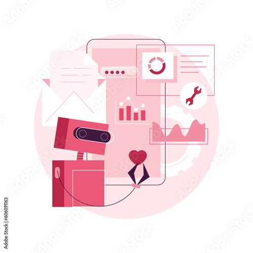 Marketing automation system abstract concept vector illustration. Open source automation, crm system, marketing software, automated advertise message, online platform dashboard abstract metaphor.