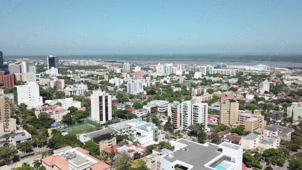 Aerial view over the beautiful city of Barranquilla Aerial view over the beautiful city of Barranquilla