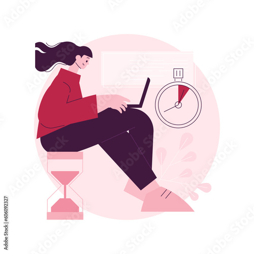 Deadline abstract concept vector illustration. Project management, work time limit, task due dates, deadline reminder, study assignments accomplishment, tax payment planning abstract metaphor.