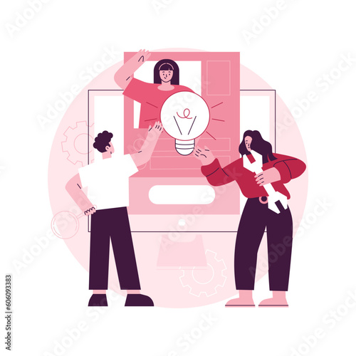 Innovative solution abstract concept vector illustration. Innovative technological solution, problem-solving, idea management software, new invention, creative brainstorming abstract metaphor.