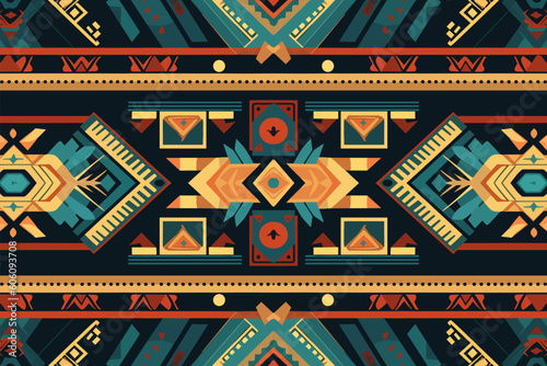 Aztec luxury Egyptian pattern, old antique tribal ethnic graphic line.