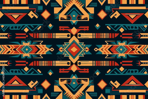 Aztec luxury Egyptian pattern, old antique tribal ethnic graphic line.