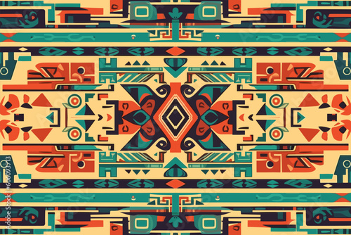 Aztec luxury Egyptian pattern, old antique tribal ethnic graphic line.