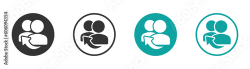 People referral vector icons. Business communication flat graphic vector illustrations. Reference teamwork business concepts