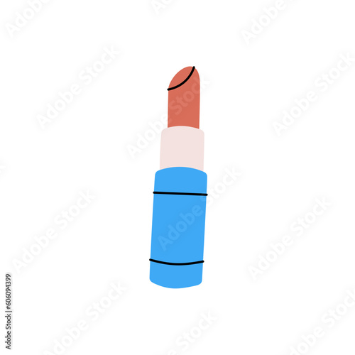 Lipstick, lip makeup, pomade icon. Makeup and beauty tools silhouette. Vector illustration