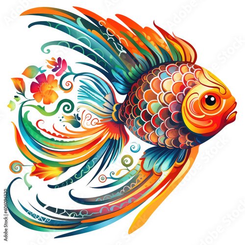 colorful fish isolated on white