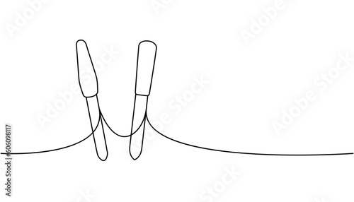 Nail files, manicure tools one line continuous drawing. Manicure and pedicure tools continuous one line illustration. Vector linear illustration