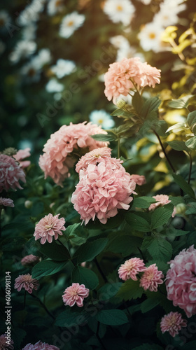 Phone wallpaper showcasing a graceful bouquet of light pink flowers. Generative AI Image