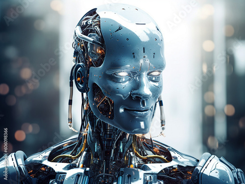 Advanced artificial intelligence for the futurist robot technology. modern, IoT, 5G. Generative Ai.