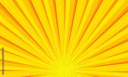 Sun rays Retro vintage style on yellow background, Sunburst Pattern Background. Ray.