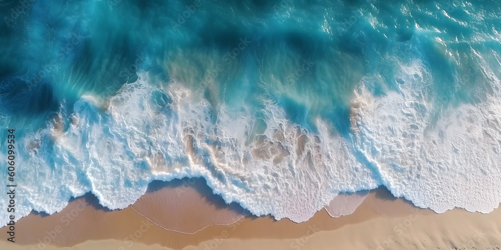 Aerial view drone over beach sea.by generative ai Aerial view drone over beach sea.by generative ai