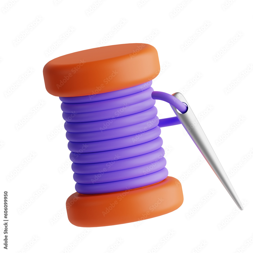 custom made wallpaper toronto digital3D illustration of sewing thread, used for stitching and mending fabric
