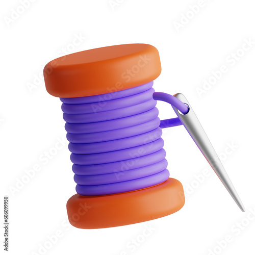 Wallpaper Mural 3D illustration of sewing thread, used for stitching and mending fabric Torontodigital.ca