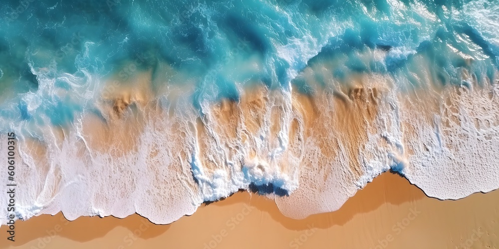 Aerial view drone over beach sea.by generative ai Aerial view drone over beach sea.by generative ai