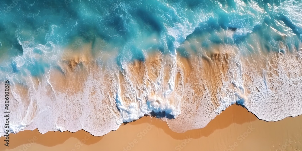  Aerial view drone over beach sea.by generative ai