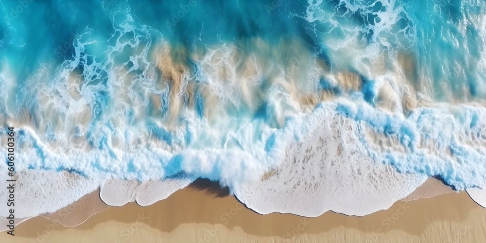 Aerial view drone over beach sea.by generative ai Aerial view drone over beach sea.by generative ai